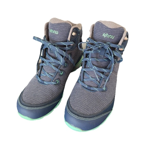 Ahnu Sugarpine II Waterproof Hiking Boots Women's 9.5 Insignia Blue Vibram EUC - Picture 4 of 9